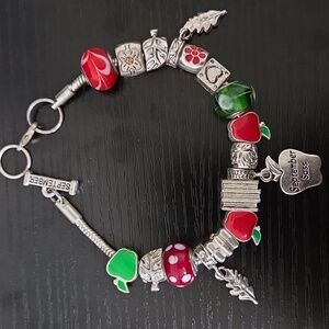 Willabee & Ward Toggle Charm Bracelet September Apple Teacher Autumn Fall